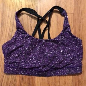 Lululemon Energy Bra, size 8, purple pattern